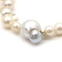 ノンブランド NON BRAND 3連 パール シルバー シルバー パール ネックレス 大粒 バロック