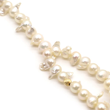 ノンブランド NON BRAND 3連 パール シルバー シルバー パール ネックレス 大粒 バロック