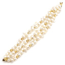 ノンブランド NON BRAND パールブレスレット パールホワイト パール シルバー ブレスレット 真珠 3連