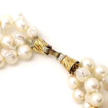 ノンブランド NON BRAND パールブレスレット パールホワイト パール シルバー ブレスレット 真珠 3連