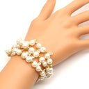 ノンブランド NON BRAND パールブレスレット パールホワイト パール シルバー ブレスレット 真珠 3連