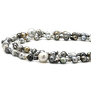 ノンブランド NON BRAND バロックパール ロングネックレス グレーXホワイト パール ネックレス