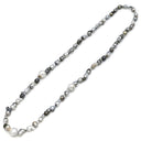 ノンブランド NON BRAND バロックパール ロングネックレス グレーXホワイト パール ネックレス