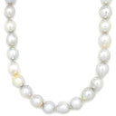 ノンブランド NON BRAND パール ロングネックレス パールホワイトXホワイトゴールド K14WG パール ネックレス アコヤパール ライトグレー