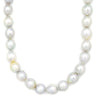 ノンブランド NON BRAND パール ロングネックレス パールホワイトXホワイトゴールド K14WG パール ネックレス アコヤパール ライトグレー