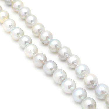 ノンブランド NON BRAND パール ロングネックレス パールホワイトXホワイトゴールド K14WG パール ネックレス アコヤパール ライトグレー