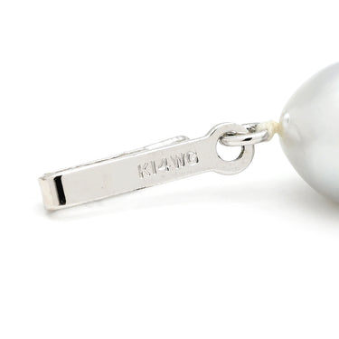 ノンブランド NON BRAND パール ロングネックレス パールホワイトXホワイトゴールド K14WG パール ネックレス アコヤパール ライトグレー