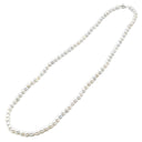 ノンブランド NON BRAND パール ロングネックレス パールホワイトXホワイトゴールド K14WG パール ネックレス アコヤパール ライトグレー