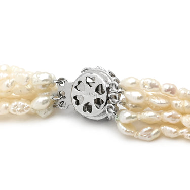 ノンブランド NON BRAND 淡水パール 8連 シルバー シルバー パール ネックレス