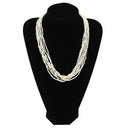 ノンブランド NON BRAND 淡水パール 8連 シルバー シルバー パール ネックレス