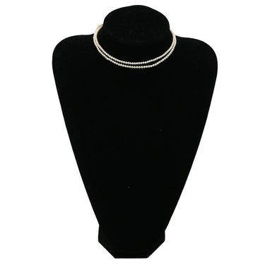 ノンブランド NON BRAND パールホワイト パール K10WG ネックレス 白 あこや アコヤ ベビーパール ミニパール ロングネックレス 2連 2重