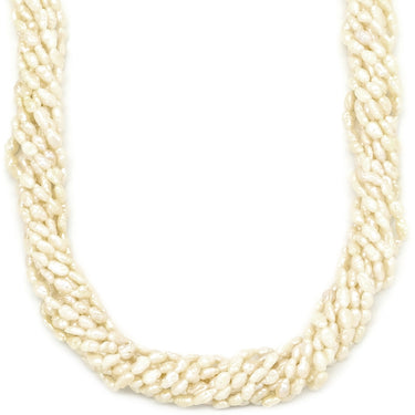 ノンブランド NON BRAND 淡水パール 10連 パールホワイトXシルバー シルバー パール ネックレス 白