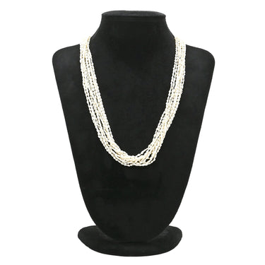 ノンブランド NON BRAND 淡水パール 10連 パールホワイトXシルバー シルバー パール ネックレス 白