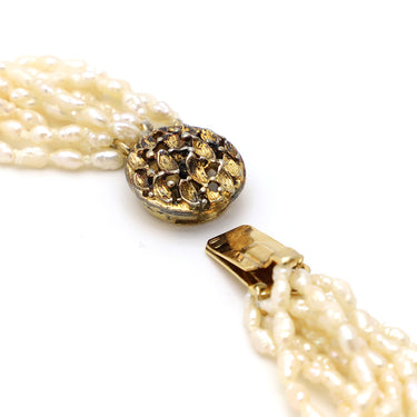 ノンブランド NON BRAND 淡水パール 10連 ゴールドXパールホワイト シルバー パール ブレスレット