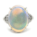 ノンブランド NON BRAND オパール ダイヤリング プラチナシルバー Pt900 オパール ダイヤモンド リング 指輪 11号