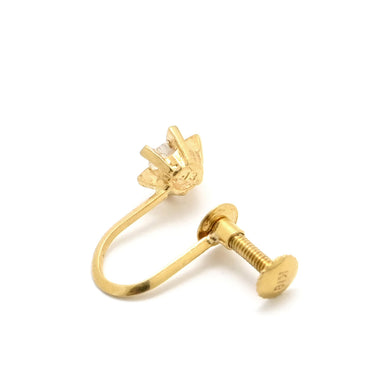 ノンブランド NON BRAND ダイヤモンド 片耳イヤリング イエローゴールド K18YG ダイヤモンド イヤリング 750 18K