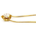 ノンブランド NON BRAND ダイヤペンダント イエローゴールド K18YG ダイヤモンド ネックレス 1P 1粒