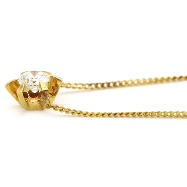 ノンブランド NON BRAND ダイヤペンダント イエローゴールド K18YG ダイヤモンド ネックレス 1P 1粒