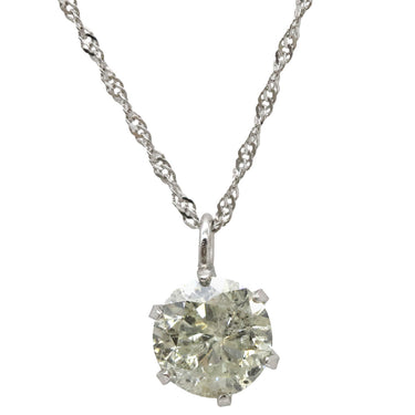 ノンブランド NON BRAND ダイヤペンダント プラチナシルバー Pt850 ダイヤモンド Pt999(トップ) ネックレス 1P 1粒