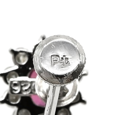ノンブランド NON BRAND ルビー ダイヤ イヤリング 片耳用 プラチナシルバー Pt ルビー ダイヤモンド イヤリング Pt900 レッド 赤