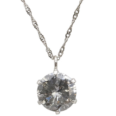 ノンブランド NON BRAND ダイヤペンダント プラチナシルバー Pt850 ダイヤモンド Pt999(トップ) ネックレス 1P 1粒