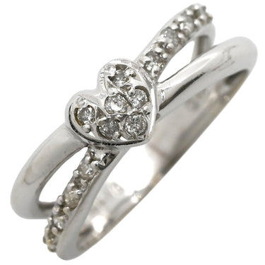 ノンブランド NON BRAND ダイヤリング ホワイトゴールド K14WG ダイヤモンド リング 指輪 ハートモチーフ 5号