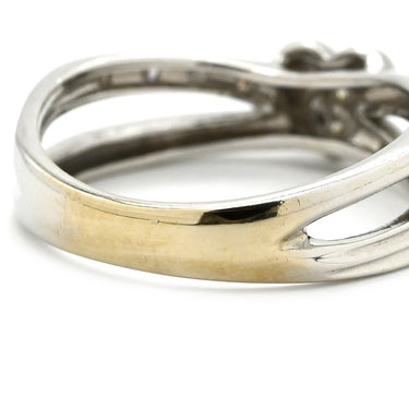 ノンブランド NON BRAND ダイヤリング ホワイトゴールド K14WG ダイヤモンド リング 指輪 ハートモチーフ 5号