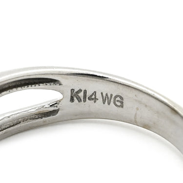 ノンブランド NON BRAND ダイヤリング ホワイトゴールド K14WG ダイヤモンド リング 指輪 ハートモチーフ 5号