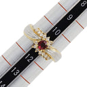 ノンブランド NON BRAND ルビー ダイヤリング イエローゴールド×プラチナシルバー K18YG Pt900 ルビー ダイヤモンド リング 指輪 Pt900 イエローゴールド プラチナ コンビ レッド 赤 11号