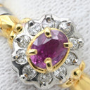 ノンブランド NON BRAND サファイア ダイヤ リング イエローゴールド×プラチナシルバー K18YG Pt900 サファイア ダイヤモンド リング 指輪 Au750 18K Pt900 ピンク コンビ 11号