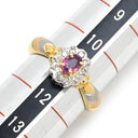 ノンブランド NON BRAND サファイア ダイヤ リング イエローゴールド×プラチナシルバー K18YG Pt900 サファイア ダイヤモンド リング 指輪 Au750 18K Pt900 ピンク コンビ 11号