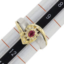 ノンブランド NON BRAND ルビー ダイヤリング イエローゴールドXプラチナシルバー K18YG Pt900 ルビー ダイヤモンド リング 指輪 コンビリング 10.5号