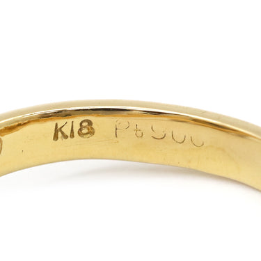 ノンブランド NON BRAND ダイヤリング イエローゴールドXプラチナシルバー K18YG Pt900 ダイヤモンド リング 指輪 コンビリング 1Pダイヤ 8号