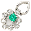 ノンブランド NON BRAND エメラルド ダイヤ プラチナシルバー Pt900 エメラルド ダイヤモンド ペンダントトップ