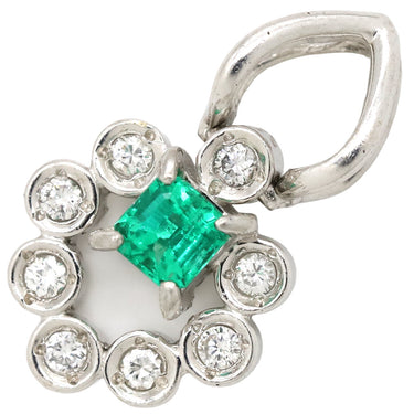ノンブランド NON BRAND エメラルド ダイヤ プラチナシルバー Pt900 エメラルド ダイヤモンド ペンダントトップ