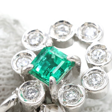 ノンブランド NON BRAND エメラルド ダイヤ プラチナシルバー Pt900 エメラルド ダイヤモンド ペンダントトップ