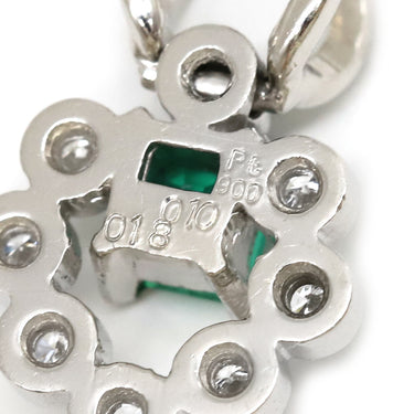 ノンブランド NON BRAND エメラルド ダイヤ プラチナシルバー Pt900 エメラルド ダイヤモンド ペンダントトップ