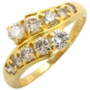 ノンブランド NON BRAND ダイヤリング イエローゴールド K18YG ダイヤモンド リング 指輪 10P 10石 17.5号