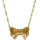 ノンブランド NON BRAND リボンモチーフ ダイヤペンダント イエローゴールド K18YG ダイヤモンド ネックレス Au750 18K 18金