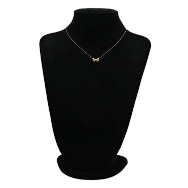 ノンブランド NON BRAND リボンモチーフ ダイヤペンダント イエローゴールド K18YG ダイヤモンド ネックレス Au750 18K 18金