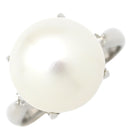 ノンブランド NON BRAND 白蝶パール ダイヤリング プラチナシルバー Pt900 パール ダイヤモンド リング 指輪 1粒 1P 14.5号