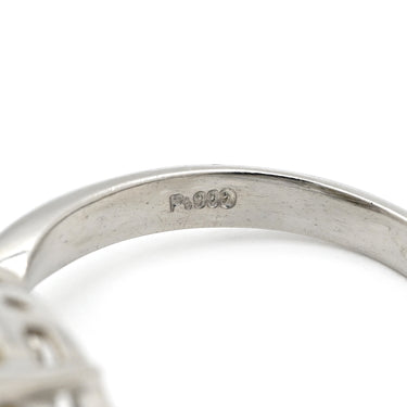 ノンブランド NON BRAND 白蝶パール ダイヤリング プラチナシルバー Pt900 パール ダイヤモンド リング 指輪 1粒 1P 14.5号