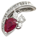 ノンブランド NON BRAND ルビー ダイヤ ホワイトゴールド K18WG ルビー ダイヤモンド ペンダントトップ 赤 レッド ネックレストップ