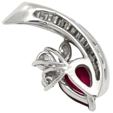 ノンブランド NON BRAND ルビー ダイヤ ホワイトゴールド K18WG ルビー ダイヤモンド ペンダントトップ 赤 レッド ネックレストップ