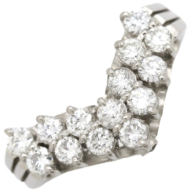 ノンブランド NON BRAND ダイヤリング プラチナシルバー Pt900 ダイヤモンド リング 指輪 V字 Vライン 6.5号