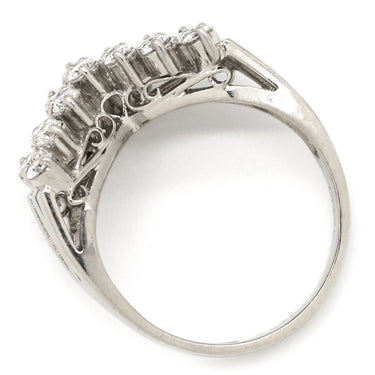 ノンブランド NON BRAND ダイヤリング プラチナシルバー Pt900 ダイヤモンド リング 指輪 V字 Vライン 6.5号