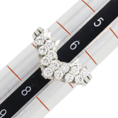 ノンブランド NON BRAND ダイヤリング プラチナシルバー Pt900 ダイヤモンド リング 指輪 V字 Vライン 6.5号