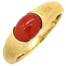 ノンブランド NON BRAND 珊瑚 リング イエローゴールド K18YG 珊瑚 リング 指輪 赤 サンゴ 14号