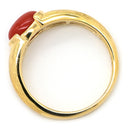 ノンブランド NON BRAND 珊瑚 リング イエローゴールド K18YG 珊瑚 リング 指輪 赤 サンゴ 14号