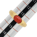 ノンブランド NON BRAND 珊瑚 リング イエローゴールド K18YG 珊瑚 リング 指輪 赤 サンゴ 14号